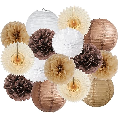 Party Deko Braun Beige Babyparty Neutral Geburtstag Vintage Pompons Deko Braun Beige Papierfächer Papierlaterne Natur Set Boho Party Deko für Geburtstagsdeko Hochzeitsdeko Braune Party Deko Party Deko Braun Beige Babyparty Neutral Geburtstag Vintage Pompons Deko Braun Beige Papierfächer Papierlaterne Natur Set Boho Party Deko für Geburtstagsdeko Hochzeitsdeko Braune Party Deko von FETETIJD