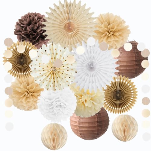 Party Deko Beige Braun Weiß Papierfächer Pompons Papierlaterne mit Kreis Dots Girlande für Mädchen Frauen Boho Beige Geburtstags Neutral Babyparty Hochzeit Party Deko Party Deko Beige Braun Weiß Papierfächer Pompons Papierlaterne mit Kreis Dots Girlande für Mädchen Frauen Boho Beige Geburtstags Neutral Babyparty Hochzeit Party Deko von FETETIJD