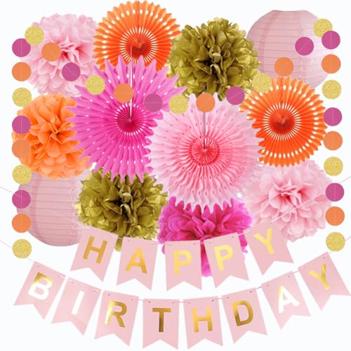 Geburtstagsdeko Rosa Orange Pink Geburtstag Party Deko Frauen Mädchen Happy Birthday Girlande Hot Pink Orange Gold Seidenpapier Pompons Papierfächer Papierlaterne Geburtstag Dekoration Geburtstagsdeko Rosa Orange Pink Geburtstag Party Deko Frauen Mädchen Happy Birthday Girlande Hot Pink Orange Gold Seidenpapier Pompons Papierfächer Papierlaterne Geburtstag Dekoration von FETETIJD