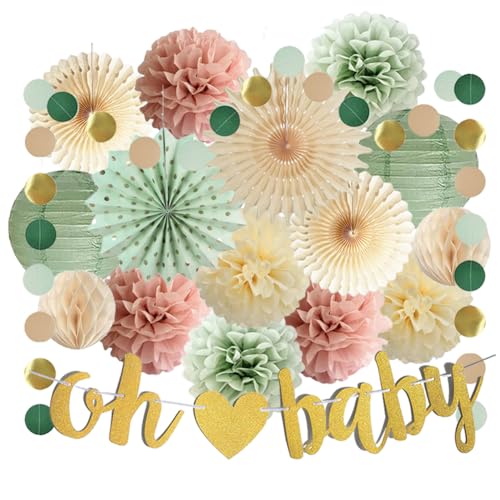 Babyparty Deko Mädchen Salbeigrün Rosa Baby Shower Party Deko Salbeigrün Rosa Beige Seidenpapier Pom Poms Oh Baby Girlande Neutral Babyparty Dekorationen Babyparty Deko Mädchen Salbeigrün Rosa Baby Shower Party Deko Salbeigrün Rosa Beige Seidenpapier Pom Poms Oh Baby Girlande Neutral Babyparty Dekorationen von FETETIJD