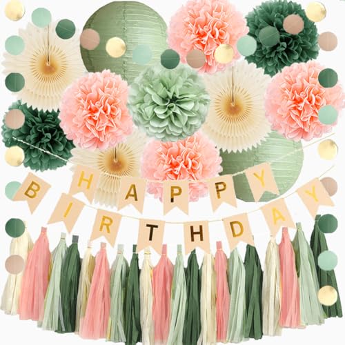 Salbeigrün und Pfirsich Geburtstagsdekorationen Boho Beige Pfirsich und Olivgrün Geburtstagsdekorationen für Frauen Mädchen Creme Fans Pom Poms Salbei Olive Rosa Creme Quaste Girlande Party mit Banner Salbeigrün und Pfirsich Geburtstagsdekorationen Boho Beige Pfirsich und Olivgrün Geburtstagsdekorationen für Frauen Mädchen Creme Fans Pom Poms Salbei Olive Rosa Creme Quaste Girlande Party mit Banner von FETETIJD