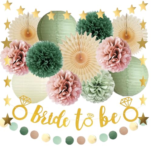 JGA Deko Salbeigrün Rosa Frauen Olivgrün Bride to Be Deko Salbei Rosa Brautparty Junggesellinnenabschied Grün Altrosa Beige mit Bride to Be Banner Gold für Bridal Shower Bachelorette Party JGA Deko Salbeigrün Rosa Frauen Olivgrün Bride to Be Deko Salbei Rosa Brautparty Junggesellinnenabschied Grün Altrosa Beige mit Bride to Be Banner Gold für Bridal Shower Bachelorette Party von FETETIJD