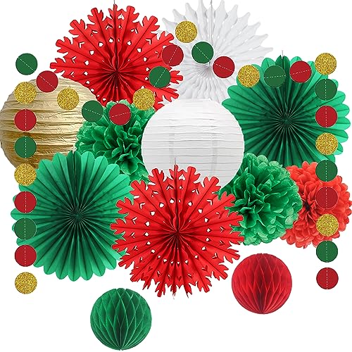 Weihnachtsdekoration Weihnachten Schneeflocke Papierfächer Papierlaterne Papier Wabenball Rot Grün Gold Kreis Punkt Girlande für Weihnachten Party Supplies Xmas Neujahr Dekorationen Weihnachtsdekoration Weihnachten Schneeflocke Papierfächer Papierlaterne Papier Wabenball Rot Grün Gold Kreis Punkt Girlande für Weihnachten Party Supplies Xmas Neujahr Dekorationen von FETETIJD