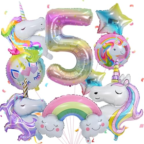 5 Geburtstag Deko, Luftballon 5. Geburtstag, Zahl 5 Folienballon, Geburtstagsdeko 5 Jahre Mädchen Ballon 5. Geburtstag Themen Ballons für 5. Mädchen Geburtstag Party von FEYG