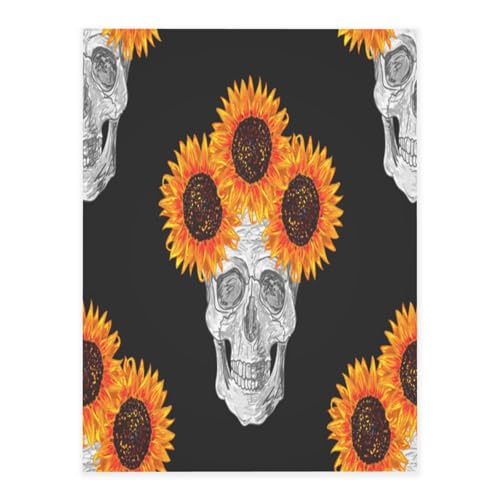 Dekorative selbstklebende Vinylbögen für glatte Oberflächen, Sonnenblumen-Halloween-Totenkopf-Kristallaufkleber, wasserdichte Aufkleber für Heimdekoration, Abzieh-Stick-Tapete für Schränke von FEYUNYAN