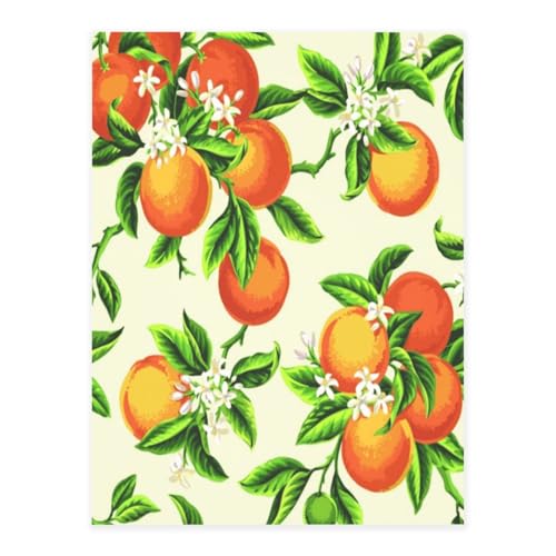 Dekorative selbstklebende Vinylbögen für glatte Oberflächen, gelbe Blüte, orangefarbene Früchte, Kristall-Aufkleber, wasserdichte Aufkleber für Heimdekoration, Abzieh-Stick-Tapete für Schränke von FEYUNYAN