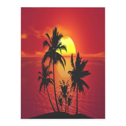Dekorative selbstklebende Vinylbögen für glatte Oberflächen, tropischer Sonnenuntergang, Palme, Kristall-Aufkleber, wasserdichte Aufkleber für Heimdekoration, Abzieh-Stick-Tapete für Schränke von FEYUNYAN