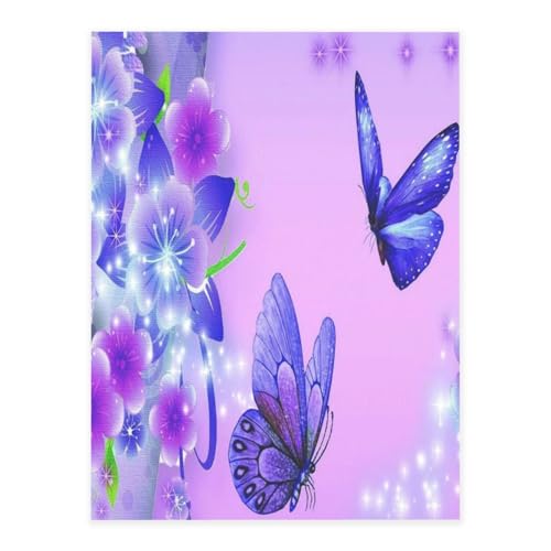 Dekorative selbstklebende Vinylbögen für glatte Oberflächen, violetter Schmetterling, Kristall-Aufkleber, transparente wasserdichte Aufkleber für Heimdekoration, Abzieh-Stick-Tapete für Schränke von FEYUNYAN