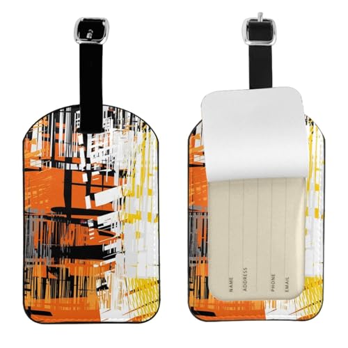 FEYUNYAN Kratzfeste Gepäckanhänger aus Leder für Koffer, lebendige Farbpalette, personalisierte Reiseausweis, Taschenanhänger für Rucksäcke, Taschen mit Sichtschutz, ideales Reisezubehör für Männer von FEYUNYAN