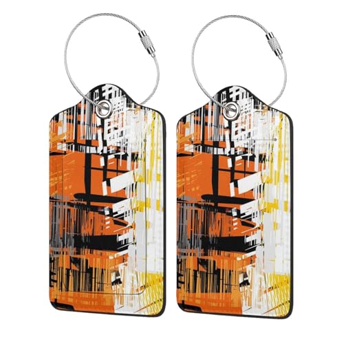Gepäckanhänger aus Leder mit Sichtschutzklappe, 1 Stück Reiseausweis, Taschenanhänger, lebendige Farbpalette, wasserdichte Koffer-Namensschild-Halter mit Edelstahlschlaufe für Reisen, Rucksack von FEYUNYAN