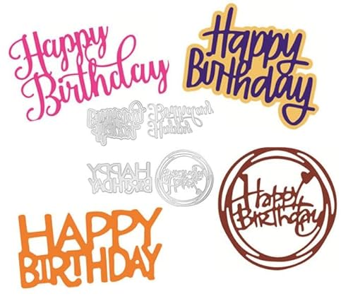 Happy Birthday Stanzschablonen Metall Stanzformen Schablonen für DIY Scrapbooking Album Dekorative Prägepapier Stanzformen für Kartenherstellung von FFDASHUN