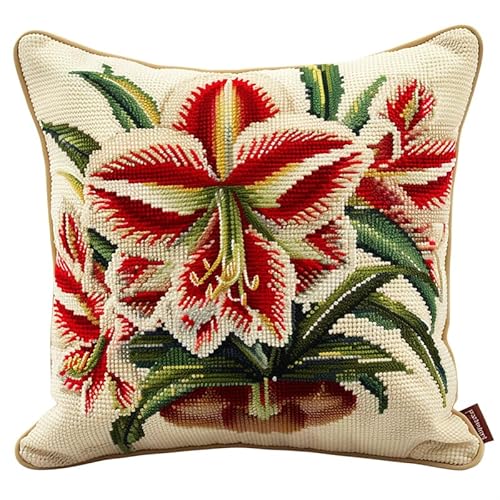FFDONGTEGO Kissen Sticken Set Kreuzstich Lilie Kreuzstich Set für Anfänger 11ct DIY Dekokissen Mit Stickgarn Sofakissen Mit Reißverschluss für Sofa Schlafzimmer 45X45cm FFDONGTEGO Kissen Sticken Set Kreuzstich Lilie Kreuzstich Set für Anfänger 11ct DIY Dekokissen Mit Stickgarn Sofakissen Mit Reißverschluss für Sofa Schlafzimmer 45X45cm von FFDONGTEGO