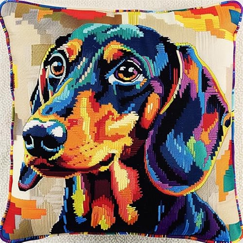 FFDONGTEGO Kreuzstichkissen Set Hund Kreuzstich Set Erwachsene Anfänger 11ct DIY Dekokissen Mit Stickgarn Sofakissen Mit Reißverschluss für Sofa Schlafzimmer 45X45cm FFDONGTEGO Kreuzstichkissen Set Hund Kreuzstich Set Erwachsene Anfänger 11ct DIY Dekokissen Mit Stickgarn Sofakissen Mit Reißverschluss für Sofa Schlafzimmer 45X45cm von FFDONGTEGO