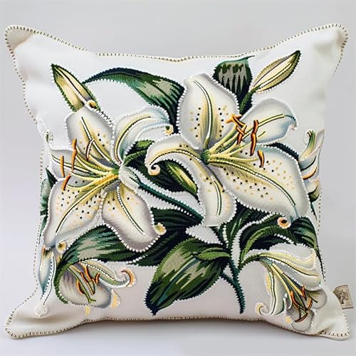 FFDONGTEGO Kreuzstichkissen Set Vorgedruckt Lilie Kreuzstich Set Erwachsene Vorgedruckt 11ct DIY Dekokissen Mit Stickgarn Sofakissen Mit Reißverschluss für Sofa Schlafzimmer 45X45cm FFDONGTEGO Kreuzstichkissen Set Vorgedruckt Lilie Kreuzstich Set Erwachsene Vorgedruckt 11ct DIY Dekokissen Mit Stickgarn Sofakissen Mit Reißverschluss für Sofa Schlafzimmer 45X45cm von FFDONGTEGO