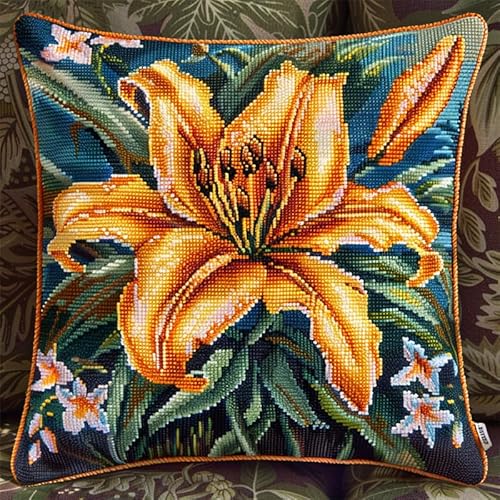 FFDONGTEGO Kreuzstichkissen Set Vorgedruckt Lilie Kreuzstich Set Erwachsene Vorgedruckt 11ct DIY Dekokissen Mit Stickgarn Sofakissen Mit Reißverschluss für Sofa Schlafzimmer 45X45cm FFDONGTEGO Kreuzstichkissen Set Vorgedruckt Lilie Kreuzstich Set Erwachsene Vorgedruckt 11ct DIY Dekokissen Mit Stickgarn Sofakissen Mit Reißverschluss für Sofa Schlafzimmer 45X45cm von FFDONGTEGO