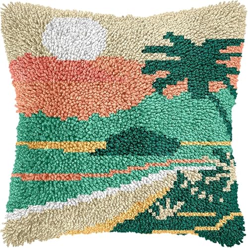FFDONGTEGO Tropische Landschaft Knüpfhaken Set Kissen,Kokosnussbäume am Strand,Knüpfen Set Erwachsene Vorgedruckt Kissenbezug Sofakissen Handarbeiten für Wohnzimmer Schlafzimmer,43x43cm FFDONGTEGO Tropische Landschaft Knüpfhaken Set Kissen,Kokosnussbäume am Strand,Knüpfen Set Erwachsene Vorgedruckt Kissenbezug Sofakissen Handarbeiten für Wohnzimmer Schlafzimmer,43x43cm von FFDONGTEGO