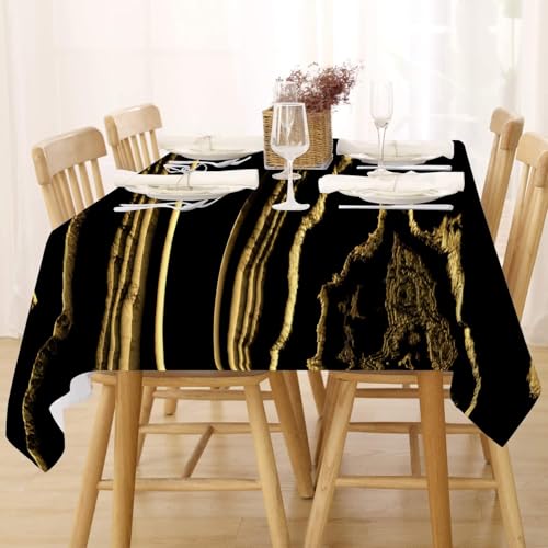 Tischdecke Abwaschbar Fleckschutz Tischdecke 100x140 cm Rechteckig Pflegeleicht Tischwäsche Wasserdicht Lotuseffekt Tischdecke Schwarz Gold Tischdecke Marmor Tischtuch für Küche, Esstisch, Couchtisch Tischdecke Abwaschbar Fleckschutz Tischdecke 100x140 cm Rechteckig Pflegeleicht Tischwäsche Wasserdicht Lotuseffekt Tischdecke Schwarz Gold Tischdecke Marmor Tischtuch für Küche, Esstisch, Couchtisch von FFFASFY