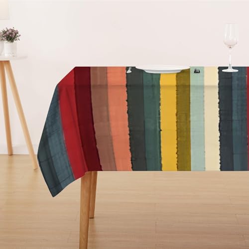 Tischdecke Abwaschbar Fleckschutz Tischdecke 130x160 cm Rechteckig Pflegeleicht Tischwäsche Wasserdicht Lotuseffekt Tischdecke Bunt Tischdecke Streifen Tischtuch für Küche, Esstisch, Couchtisch Tischdecke Abwaschbar Fleckschutz Tischdecke 130x160 cm Rechteckig Pflegeleicht Tischwäsche Wasserdicht Lotuseffekt Tischdecke Bunt Tischdecke Streifen Tischtuch für Küche, Esstisch, Couchtisch von FFFASFY