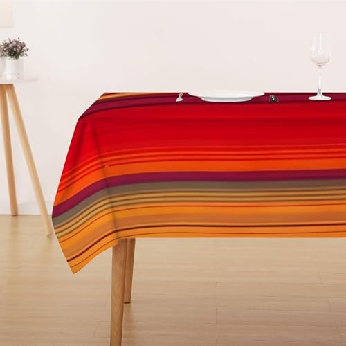 Tischdecke Abwaschbar Fleckschutz Tischdecke 130x160 cm Rechteckig Pflegeleicht Tischwäsche Wasserdicht Lotuseffekt Tischdecke Rot Orange Tischdecke Streifen Tischtuch für Küche, Esstisch, Couchtisch Tischdecke Abwaschbar Fleckschutz Tischdecke 130x160 cm Rechteckig Pflegeleicht Tischwäsche Wasserdicht Lotuseffekt Tischdecke Rot Orange Tischdecke Streifen Tischtuch für Küche, Esstisch, Couchtisch von FFFASFY