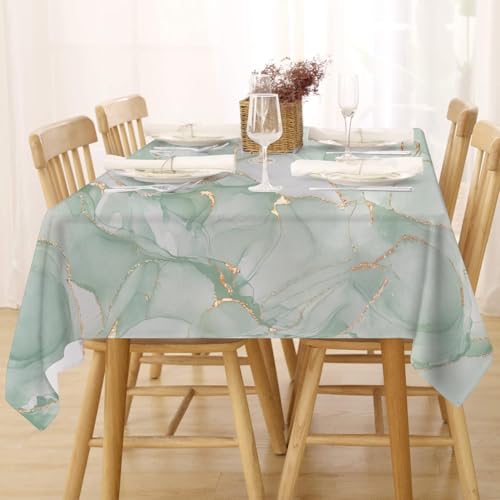 Tischdecke Abwaschbar Fleckschutz Tischdecke 140x140 cm Eckig Pflegeleicht Tischwäsche Wasserdicht Lotuseffekt Tischdecke Salbei Grün Gold Tischdecke Marmor Tischtuch für Küche, Esstisch, Couchtisch Tischdecke Abwaschbar Fleckschutz Tischdecke 140x140 cm Eckig Pflegeleicht Tischwäsche Wasserdicht Lotuseffekt Tischdecke Salbei Grün Gold Tischdecke Marmor Tischtuch für Küche, Esstisch, Couchtisch von FFFASFY