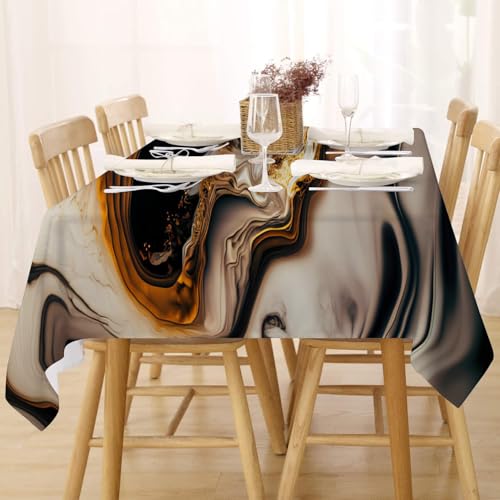 Tischdecke Abwaschbar Fleckschutz Tischdecke 140x140 cm Eckig Pflegeleicht Tischwäsche Wasserdicht Lotuseffekt Tischdecke Schwarz Und Gold Tischdecke Marmor Tischtuch für Küche, Esstisch, Couchtisch Tischdecke Abwaschbar Fleckschutz Tischdecke 140x140 cm Eckig Pflegeleicht Tischwäsche Wasserdicht Lotuseffekt Tischdecke Schwarz Und Gold Tischdecke Marmor Tischtuch für Küche, Esstisch, Couchtisch von FFFASFY