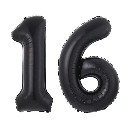 Ballons rosa 40-Zoll-schwarze Ballon-Geburtstags-Party-Dekoration Geburtstag alphanumerischer Aluminiumfolie-Ballon Happy birthday ballon(16) von FFICUMON