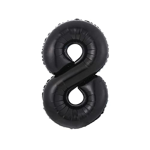 Ballons rosa 40-Zoll-schwarze Ballon-Geburtstags-Party-Dekoration Geburtstag alphanumerischer Aluminiumfolie-Ballon Happy birthday ballon(1pc 8) von FFICUMON