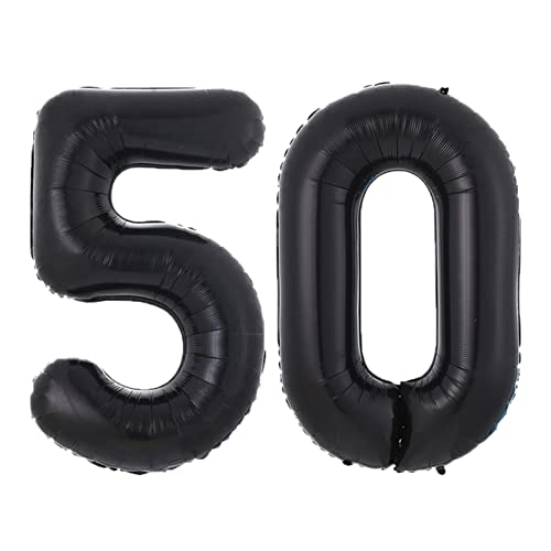 Ballons rosa 40-Zoll-schwarze Ballon-Geburtstags-Party-Dekoration Geburtstag alphanumerischer Aluminiumfolie-Ballon Happy birthday ballon(50) von FFICUMON