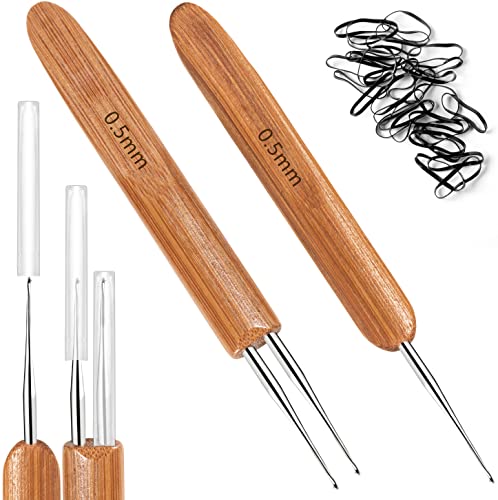 Häkelnadeln für Dreadlocks und Zopfarbeiten, 0,5 mm (1 Haken und 2 Haken) von FFNIU