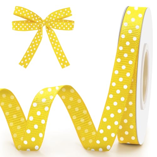 Goldband mit Punkten, 9,5 cm, Narzissengelb mit weißen Punkten, Ripsband für Geschenkverpackungen, Blumenstrauß, DIY, Nähen, Haarschleifen, Hochzeit, Geburtstag, Party-Dekorationen Goldband mit Punkten, 9,5 cm, Narzissengelb mit weißen Punkten, Ripsband für Geschenkverpackungen, Blumenstrauß, DIY, Nähen, Haarschleifen, Hochzeit, Geburtstag, Party-Dekorationen von FFNMU