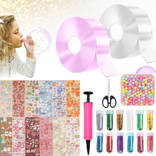 Nano Tape,Nano Tape Bubbles Set,Magie Nano Klebeband,Nanoband Multipurpose,Nano Tape Set geeignet für junge, mädchen,Mit Pailletten Aufkleber DIY craft kit,Party Favors Geschenke(Transparente+ Lila) von FFTANXS