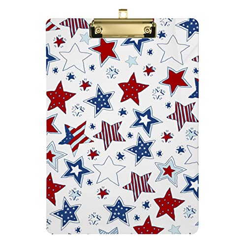 Patriotische Sterne, Gedenktag-Klemmbretter, Acryl mit flachem Profil, silberfarbener Clip, USA 4. Juli, PVC-Klemmbrett, A4-Größe, glattes Schreiben für Kinder, Studenten, Krankenschwestern, Arbeit Patriotische Sterne, Gedenktag-Klemmbretter, Acryl mit flachem Profil, silberfarbener Clip, USA 4. Juli, PVC-Klemmbrett, A4-Größe, glattes Schreiben für Kinder, Studenten, Krankenschwestern, Arbeit von FFYHO