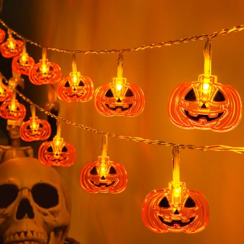 FFZZKJ Halloween Lichterkette Kürbis Deko 8 Modi mit Timer Batterie Outdoor Innen Waterproof Lichterkette 3M 20LED für Halloween Deko FFZZKJ Halloween Lichterkette Kürbis Deko 8 Modi mit Timer Batterie Outdoor Innen Waterproof Lichterkette 3M 20LED für Halloween Deko von FFZZKJ