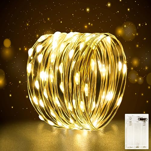 FFZZKJ Mini LED Lichterkette Batterie 3M für Innen mit Timer Lichterkette Klein mit Batterie Draht für Hochzeit,Weihnachten,Party,Halloween,Schlafzimmer,Gift Deko,Warmweiß von FFZZKJ