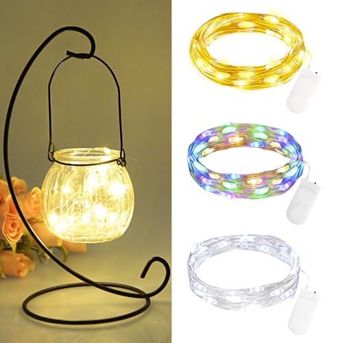 FFZZKJ Mini Lichterkette mit Batterie 3 Stück 2M 20 LED Lichterkette außen Batteriebetriebe Wasserdichte Lichterkette Innen für Zimmer, Home Deko, Geschenk Deko, Hochzeit Weihnachten Party, Gemischt von FFZZKJ