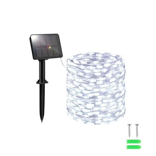 FFZZKJ Solar Lichterkette Außen Solar 100LED 10M Solarlichterkette Außen Wetterfest 8 Modi für Gartendeko, Terrasse, Kaltweiß FFZZKJ Solar Lichterkette Außen Solar 100LED 10M Solarlichterkette Außen Wetterfest 8 Modi für Gartendeko, Terrasse, Kaltweiß von FFZZKJ