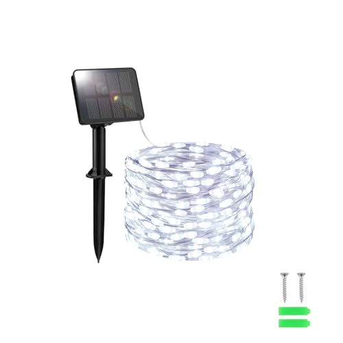 FFZZKJ Solar Lichterkette Außen Solar 50LED 5M Solarlichterkette Außen Wetterfest 8 Modi für Gartendeko, Terrasse, Kaltweiß FFZZKJ Solar Lichterkette Außen Solar 50LED 5M Solarlichterkette Außen Wetterfest 8 Modi für Gartendeko, Terrasse, Kaltweiß von FFZZKJ