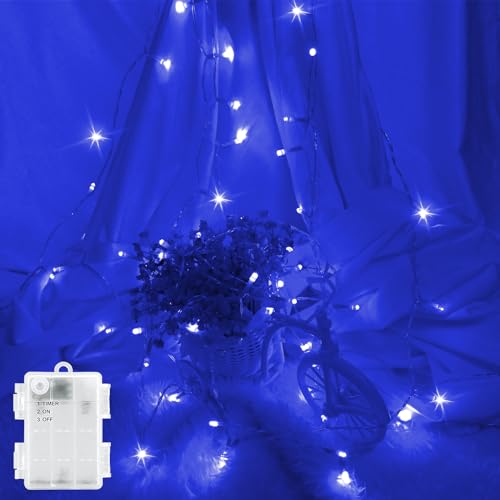 LED Lichterkette Außen Batterie Wasserdicht 3M Outdoor Lichterkette Innen Batterie Timer für Balkone, Fenster, Tür, Wände, Kinderzimmer, Schlafzimmer, Halloween, Weihnachten, Hochzeiten, Blau LED Lichterkette Außen Batterie Wasserdicht 3M Outdoor Lichterkette Innen Batterie Timer für Balkone, Fenster, Tür, Wände, Kinderzimmer, Schlafzimmer, Halloween, Weihnachten, Hochzeiten, Blau von FFZZKJ