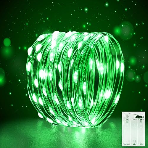 Mini LED Lichterkette Batterie 3M für Innen mit Timer Lichterkette Klein mit Batterie Draht für Hochzeit,Weihnachten,Party,Halloween,Schlafzimmer,Gift Deko, Grün von FFZZKJ