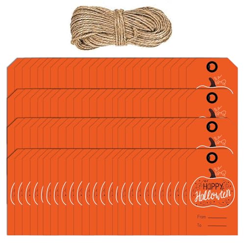 100pcs Halloween Hanging Labels Für Die Gegenwärtige Box Candy Bag Dekoration Mit 65.61ft Praping String Classroom Party von FGDTREE