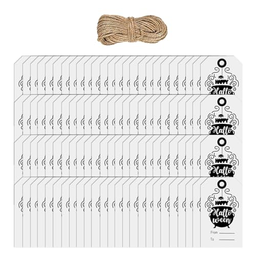 100pcs Halloween Hanging Labels Für Die Gegenwärtige Box Candy Bag Dekoration Mit 65.61ft Praping String Classroom Party von FGDTREE