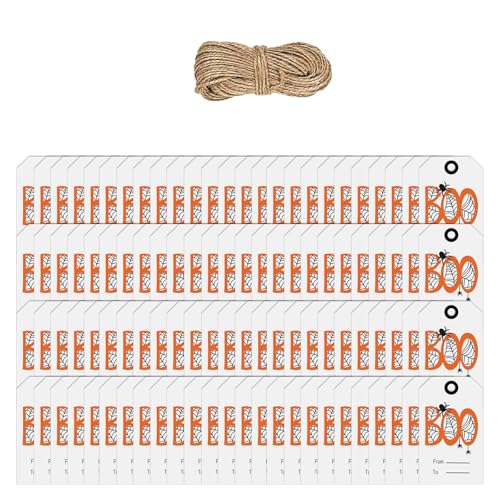 100pcs Halloween Hanging Labels Für Die Gegenwärtige Box Candy Bag Dekoration Mit 65.61ft Praping String Classroom Party von FGDTREE