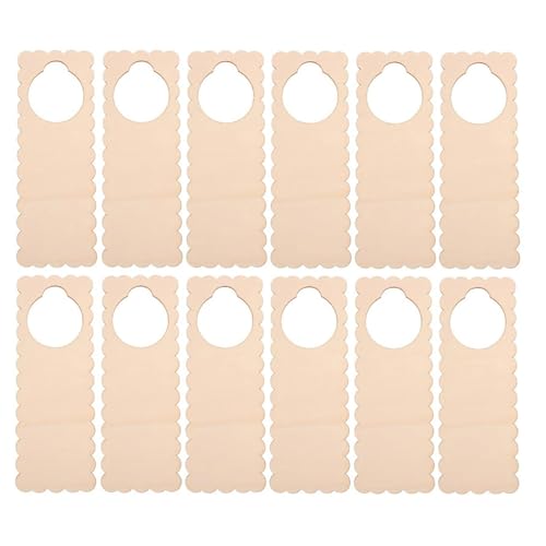 12pcs Holztürbügel Unfertigte Holzknopfschilder 3.54x9.45 Zoll Unfertige Kleiderbügel Schild Für Kunsthandwerkshotelzimmer Türschilder von FGDTREE