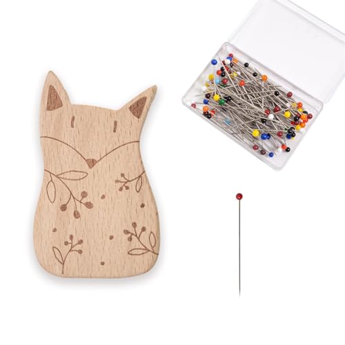 FGDTREE Nadelhalter mit 100 Stück Quilt-Positionierungsnadeln, Holznadeln, Kissen mit 38 mm Schneidernadel zum Nähen FGDTREE Nadelhalter mit 100 Stück Quilt-Positionierungsnadeln, Holznadeln, Kissen mit 38 mm Schneidernadel zum Nähen von FGDTREE