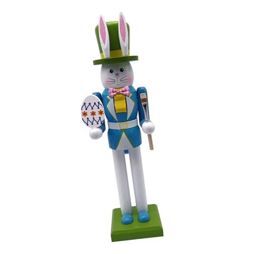FGDTREE Osterhasen Nussknacker, 30,8 cm, handbemalte Holzfigur, Ornament, Tischdekoration, für Frühlingsparty, Zuhause oder Büro FGDTREE Osterhasen Nussknacker, 30,8 cm, handbemalte Holzfigur, Ornament, Tischdekoration, für Frühlingsparty, Zuhause oder Büro von FGDTREE