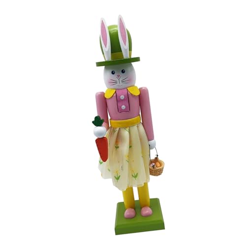 FGDTREE Osterhasen Nussknacker, 30,8 cm, handbemalte Holzfigur, Ornament, Tischdekoration, für Frühlingsparty, Zuhause oder Büro FGDTREE Osterhasen Nussknacker, 30,8 cm, handbemalte Holzfigur, Ornament, Tischdekoration, für Frühlingsparty, Zuhause oder Büro von FGDTREE