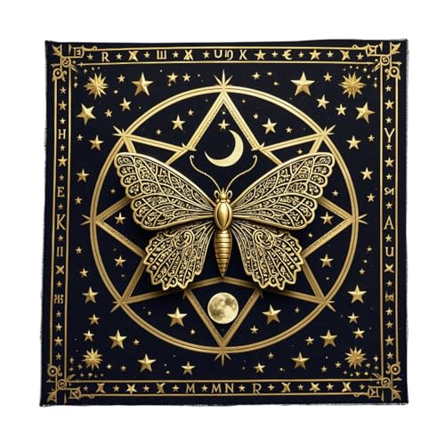 FGDTREE Schmetterling Sternmuster Astrologie Tischdecke Altäre Stoff Quadratische Göttisch Kartentisch Stoff Hexerei von FGDTREE