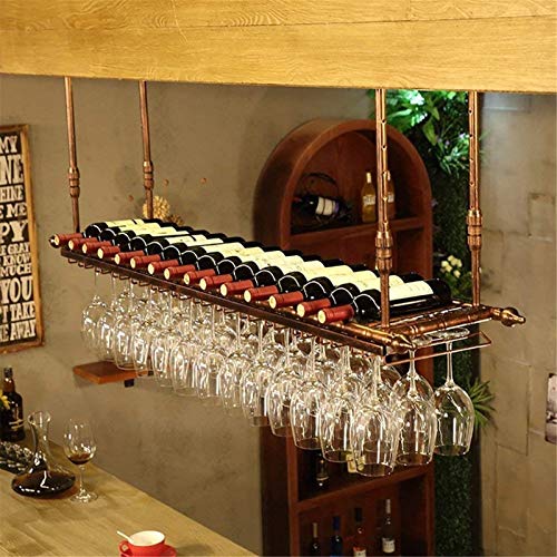 Modischer kreativer hängender Rotwein-Becherhalter kopfüber Glashalter Schwarz Braun (Farbe: A Größe: 120 x 30 cm) von FGFTHJBJNBDKFVFNVJNFBNVJG