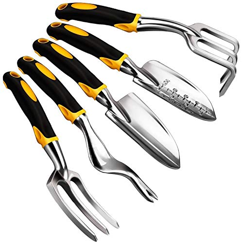 FGHSD 5-teiliges Gartenwerkzeug-Set, Edelstahl-Gartenhandwerkzeug, einschließlich Kelle, verpflanzt, Grubber, Unkrautstecher, Unkrautgabel für Gartenhandwerk, Gartengeschenke FGHSD 5-teiliges Gartenwerkzeug-Set, Edelstahl-Gartenhandwerkzeug, einschließlich Kelle, verpflanzt, Grubber, Unkrautstecher, Unkrautgabel für Gartenhandwerk, Gartengeschenke von FGHSD