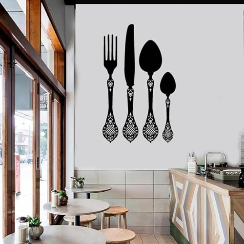 FGJFGGFR Löffel Messer Gabel Wandaufkleber Küchenutensilien Dekoration Küche und Esszimmer Vinyl Wandaufkleber Aufkleber Schwarz selbstklebend FGJFGGFR Löffel Messer Gabel Wandaufkleber Küchenutensilien Dekoration Küche und Esszimmer Vinyl Wandaufkleber Aufkleber Schwarz selbstklebend von FGJFGGFR